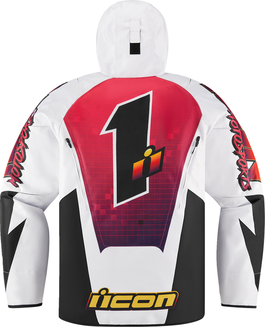 ICON Airform Quarterflash Jacket - White/Black/Red - 3XL 2820-5961