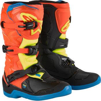 ALPINESTARS Youth Tech3S Boots - Orange/Blue/Yellow/Black - US 4 2014024-4755-4