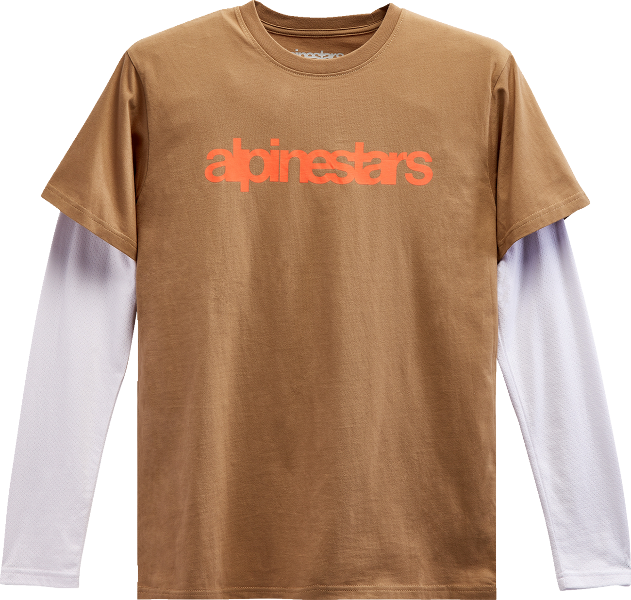 ALPINESTARS Stack Long-Sleeve T-Shirt - Sand/Warm Red - Large 1213713002331L
