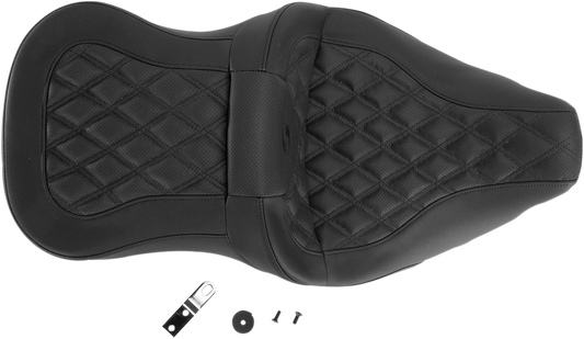 SADDLEMEN Roadsofa Seat - Full Lattice Stitch - Without Backrest - '08-'23 FLT/FLH 808-07B-182