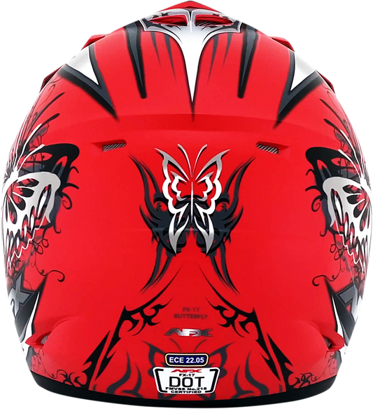 AFX FX-17Y Helmet - Butterfly - Matte Ferrari Red - Large 0111-1386