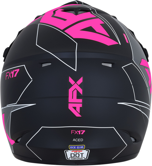 AFX FX-17 Helmet - Aced - Matte Black/Pink - Small 0110-6510