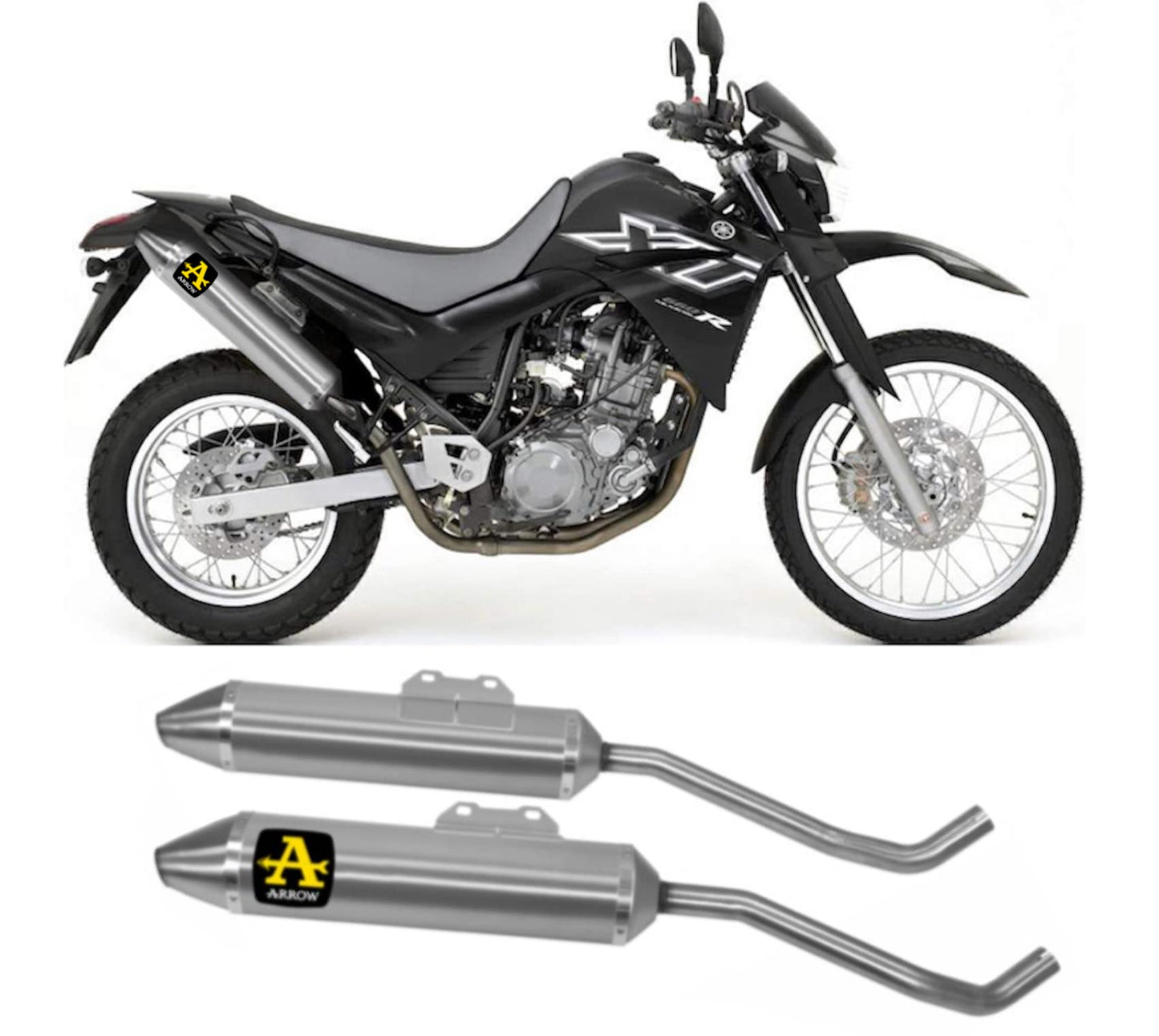 72603AO Arrow Street Thunder Dual Exhaust, Aluminium for Yamaha XT 660 R/X '04-16