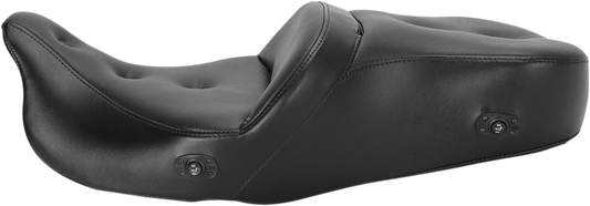 SADDLEMEN Pillow Top Roadsofa Seat - Heated - Black - '08-'23 FLH/FLT 808-07B-181HCT