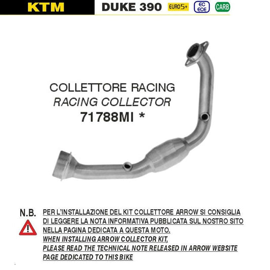 IN STOCK 71788MI Arrow RACING COLLECTOR DUKE 390 2024-2025