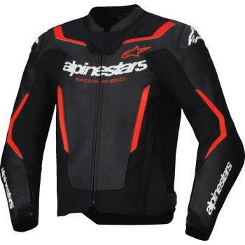 ALPINESTARS Jacket Lthr Gp Force Air Flo Blk/Rd Fl 58 3100326-1030-58
