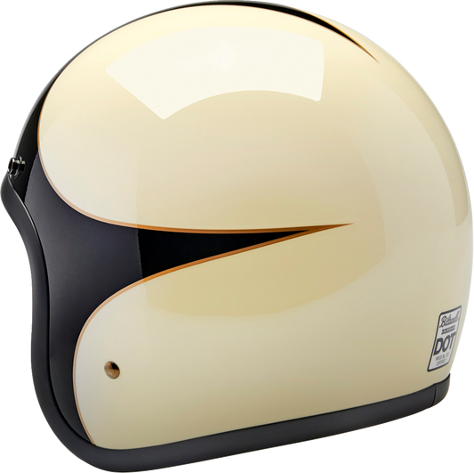 BILTWELL Bonanza Helmet - Gloss Vintage White/Black Scallop - Medium 1001-559-203