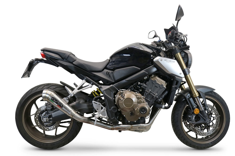 71205PR Arrow slip-on Pro-Race Exhaust, Stainless Steel Honda CB650F / CBR650F 14-18 Please note that this slip-on is designed to be installed with a header.