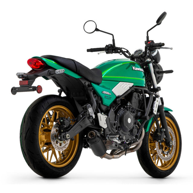 Open box 74510RBNW Arrow Rebel Full System Nichrome Dark Exhaust Kawasaki Z650RS 2022-2024 Rear cap in aluminium polish 