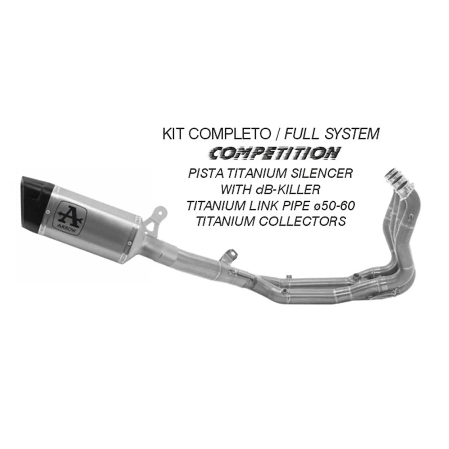 Arrow COMPETITION Pista Exhaust System Full Titanium/Carbon Fiber BMW S1000R 2021-2024 71100cpt
