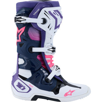 ALPINESTARS Tech 10 Boots - White/Violet/Navy/Pink Fluorescent - US 9 / EU 43 2010020-2780-9