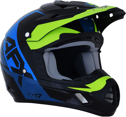AFX FX-17 Helmet - Aced - Blue/Lime - XL 0110-6502