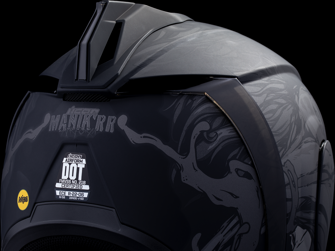 ICON Airform™ Helmet - Manik'RR - MIPS® - Dark Black - 2XL 0101-17008