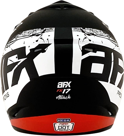 AFX FX-17 Helmet - Attack - Matte Black/Red - XS 0110-7148