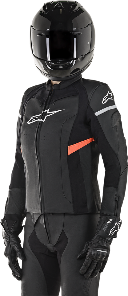 ALPINESTARS Stella Women's Kira Leather Jacket - Black/Red - US 6 / EU 42 3112019-1030-42