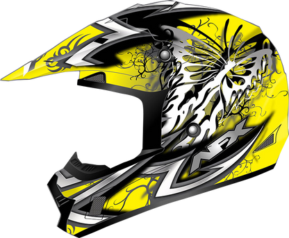 AFX FX-17 Helmet - Butterfly - Matte Yellow - Medium 0110-7133