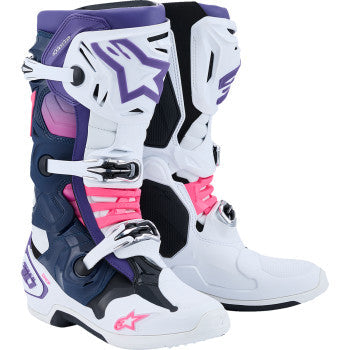 ALPINESTARS Tech 10 Boots - White/Violet/Navy/Pink Fluorescent - US 12 / EU 47 2010020-2780-12