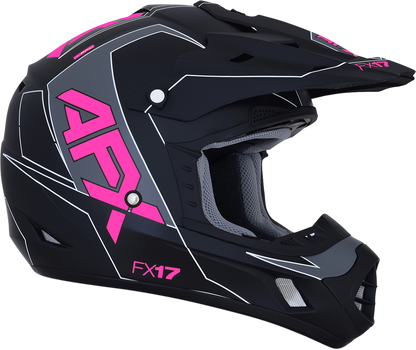 AFX FX-17 Helmet - Aced - Matte Black/Pink - Small 0110-6510