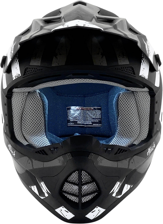 AFX FX-17 Helmet - Attack - Matte Black/Silver - XS 0110-7142