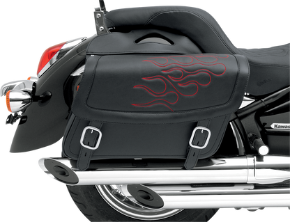 SADDLEMEN Flame Saddlebag - Red - Jumbo X021-05-0422
