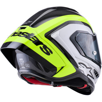 ALPINESTARS  Supertech R10 Helmet - 22.06 - Arius - Gloss Black/Silver/Yellow Fluo - Medium  8203926-1699-M