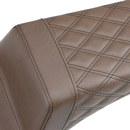 SADDLEMEN Step Up Seat - Front Smooth/Rear Lattice - Brown - Challenger I20-06-173BR