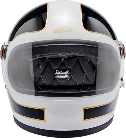 BILTWELL Gringo S Helmet - Gloss White/Black Tracker - 2XL 1003-566-506