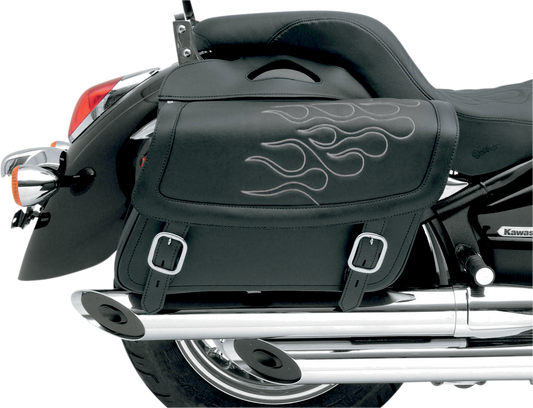 SADDLEMEN Flame Saddlebag - Silver - Medium X021-05-0403