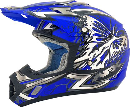 AFX FX-17 Helmet - Butterfly - Matte Blue - Large 0110-7124