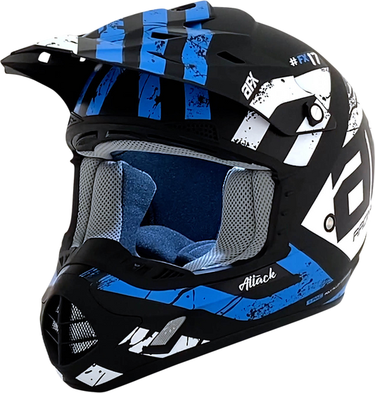 AFX FX-17Y Helmet - Attack - Matte Black/Blue - Large 0111-1410