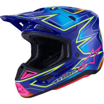 ALPINESTARS SM7 Helmet - Cast - Gloss/Blue/Pink/Yellow Fluo - Medium 8302626-7254-M