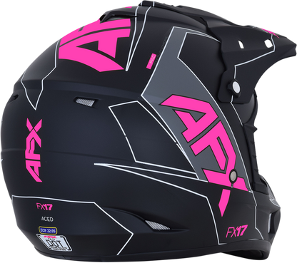 AFX FX-17 Helmet - Aced - Matte Black/Pink - Small 0110-6510