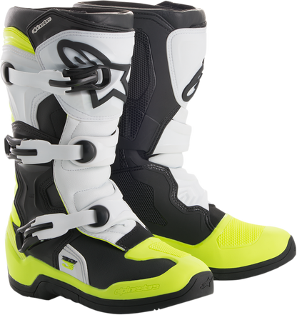ALPINESTARS Tech 3S Boots - Black/White/Fluorescent Yellow - US 4 2014018-125-4