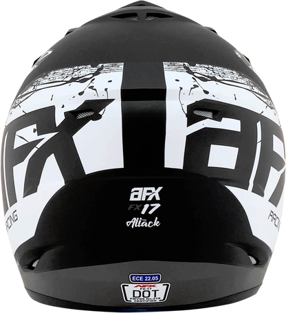 AFX FX-17Y Helmet - Attack - Matte Black/Silver - Large 0111-1401