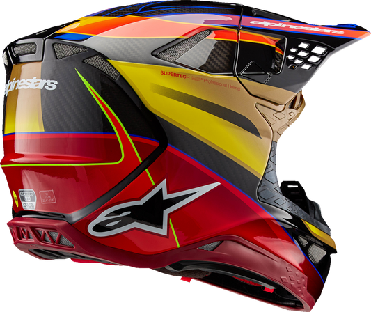 ALPINESTARS Supertech M10 Helmet - Era - MIPS® - Gloss Gold/Yellow/Rio Red - Large 8301223-5938-L