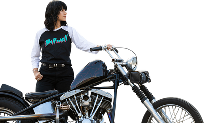 BILTWELL Women's 1985 Raglan T-Shirt - Black/White - XL 8144-060-005