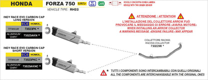 Arrow  Honda Forza 750 E5+ 2025 Indy Race Evo Titanium Exhaust - 73523pkc