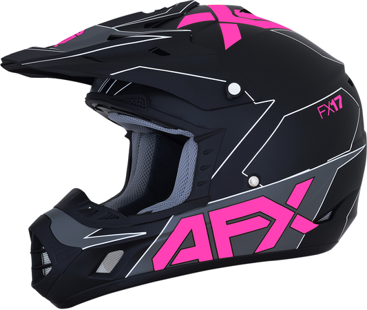 AFX FX-17 Helmet - Aced - Matte Black/Pink - Large 0110-6512