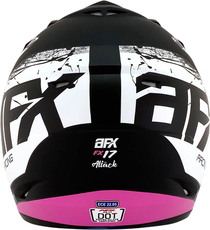 AFX FX-17 Helmet - Attack - Matte Black/Fuchsia - XL 0110-7170