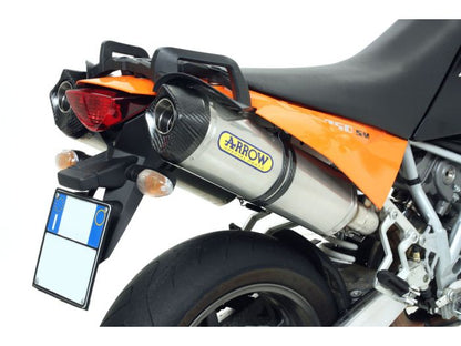 Arrow Ktm 950 Sm '06/09 Aluminium Homologated L&r Silencers With Carbon End-Cap 72613ak