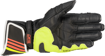 ALPINESTARS GP Plus R v2 Gloves - Metallic Gray/Black/Fluo Yellow/Fluo Red - Large 3556520-9135-L