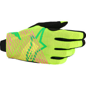 ALPINESTARS Radar Pro Gloves - Green/Fluo Yellow/Fluo Pink - Large 3560325-6025-L