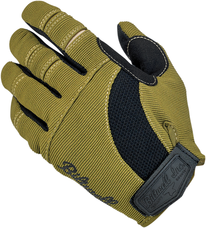 BILTWELL Moto Gloves - Olive/Black - Medium 1501-0309-003