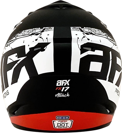 AFX FX-17Y Helmet - Attack - Matte Black/Red - Large 0111-1404