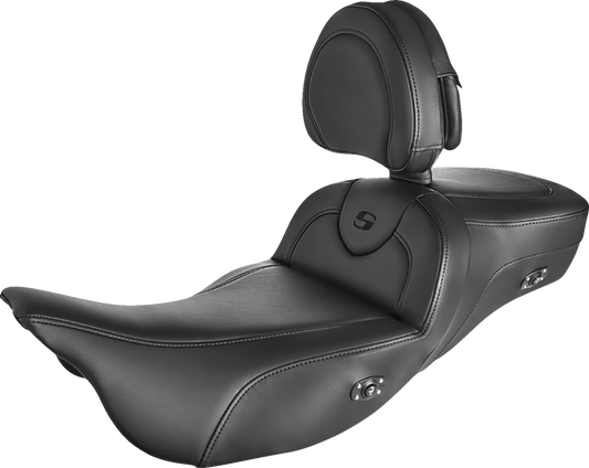 SADDLEMEN Roadsofa Extended Reach Heated Seat - Black - w/ Backrest 808-07B-188BRHC