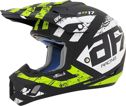 AFX FX-17Y Helmet - Attack - Matte Black/Green - Medium 0111-1418