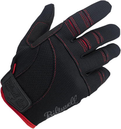 BILTWELL Moto Gloves - Black/Red - Small 1501-0108-002