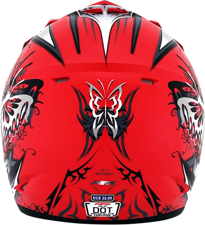 AFX FX-17Y Helmet - Butterfly - Matte Ferrari Red - Large 0111-1386