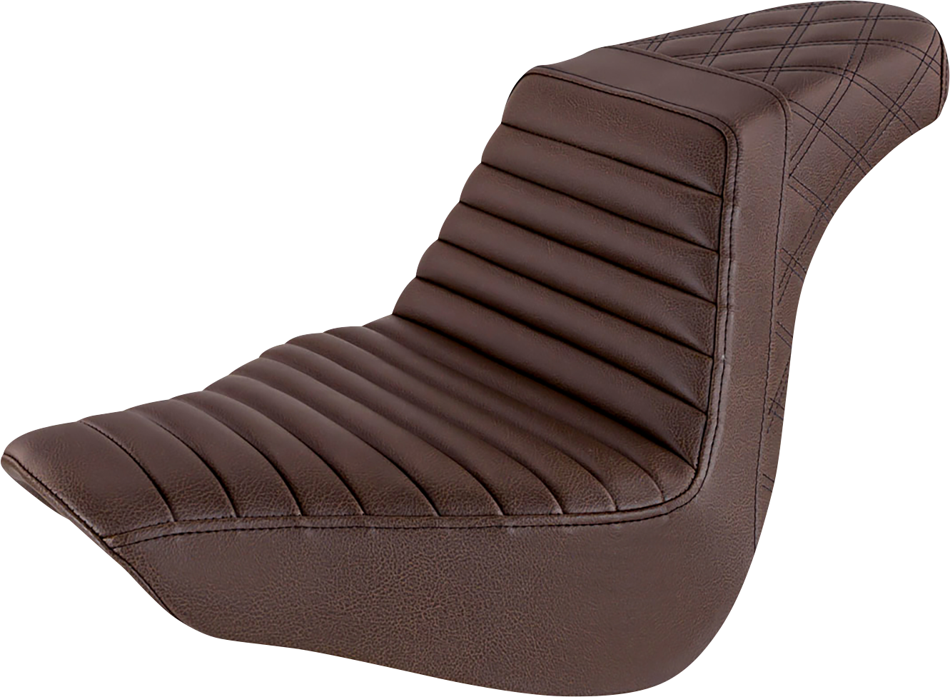 SADDLEMEN Step-Up Seat - Front Tuck-n-Roll/Rear Lattice Stitch - Brown - FLFB/S '18-'23 818-27-176BR