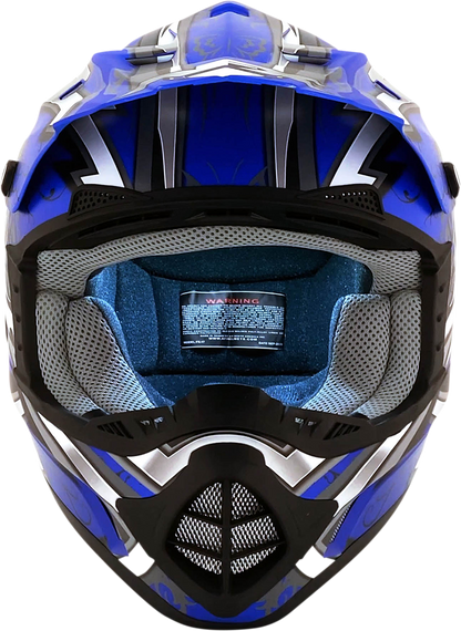 AFX FX-17 Helmet - Butterfly - Matte Blue - XS 0110-7121